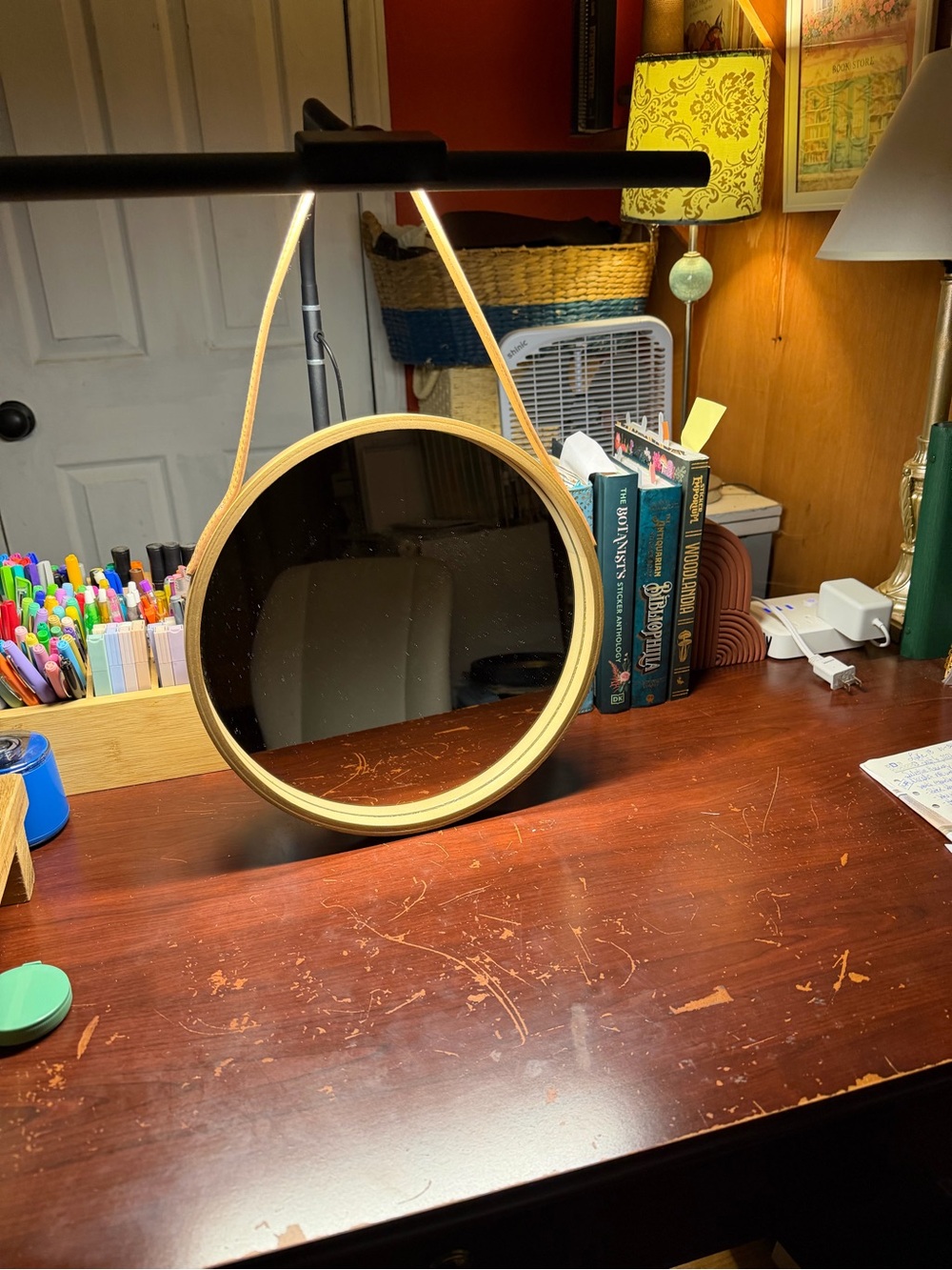 (Sale $10 each bundle 2+)Round Hanging Wall Mirror in Natural Wood Home Decor